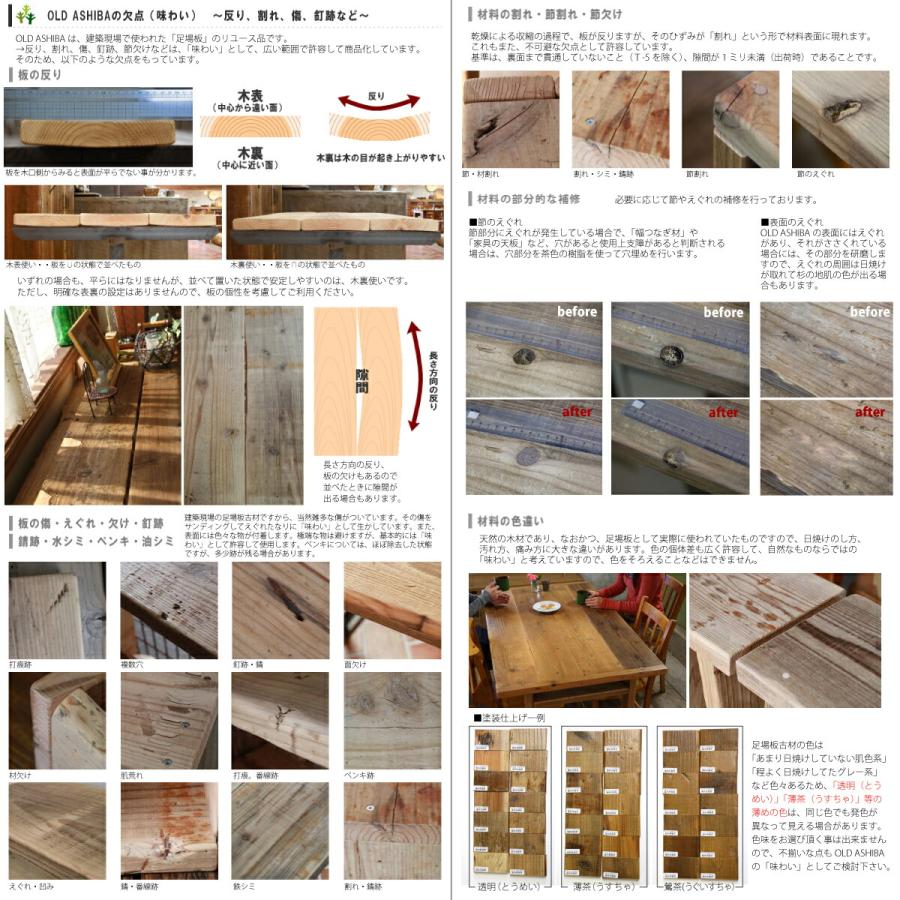 OLD ASHIBA（足場板古材）キャビネットAタイプ 引き出し付き(3段) 幅