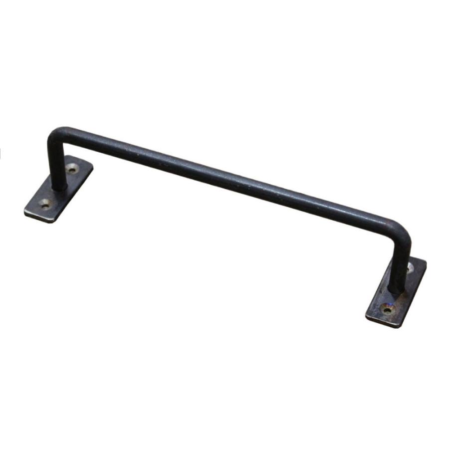 黒皮鉄シリーズ」アイアンハンガーバー（ワックス仕上げ） 幅200mm