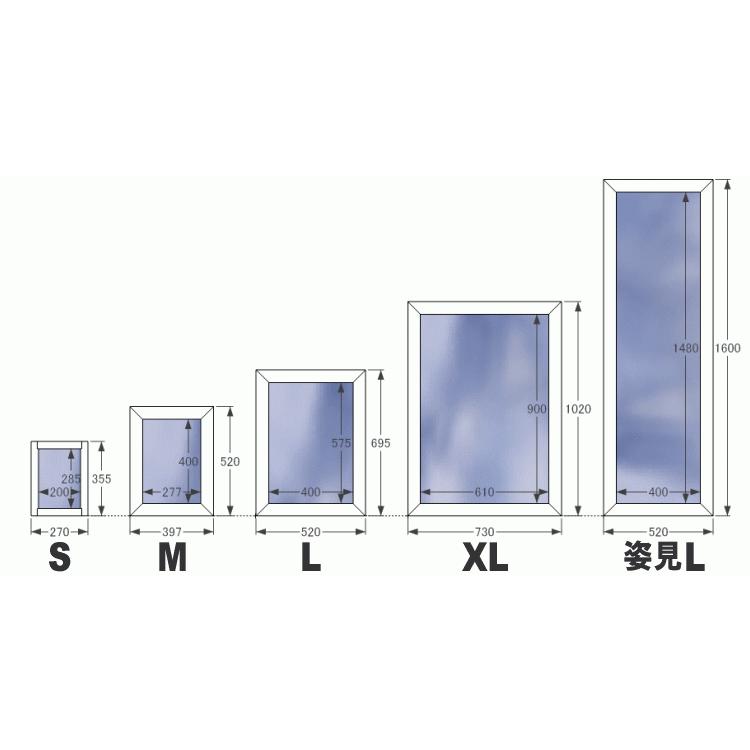 OLD ASHIBA（足場板古材） ミラー（鏡）A型 Lサイズ 塗装仕上げ