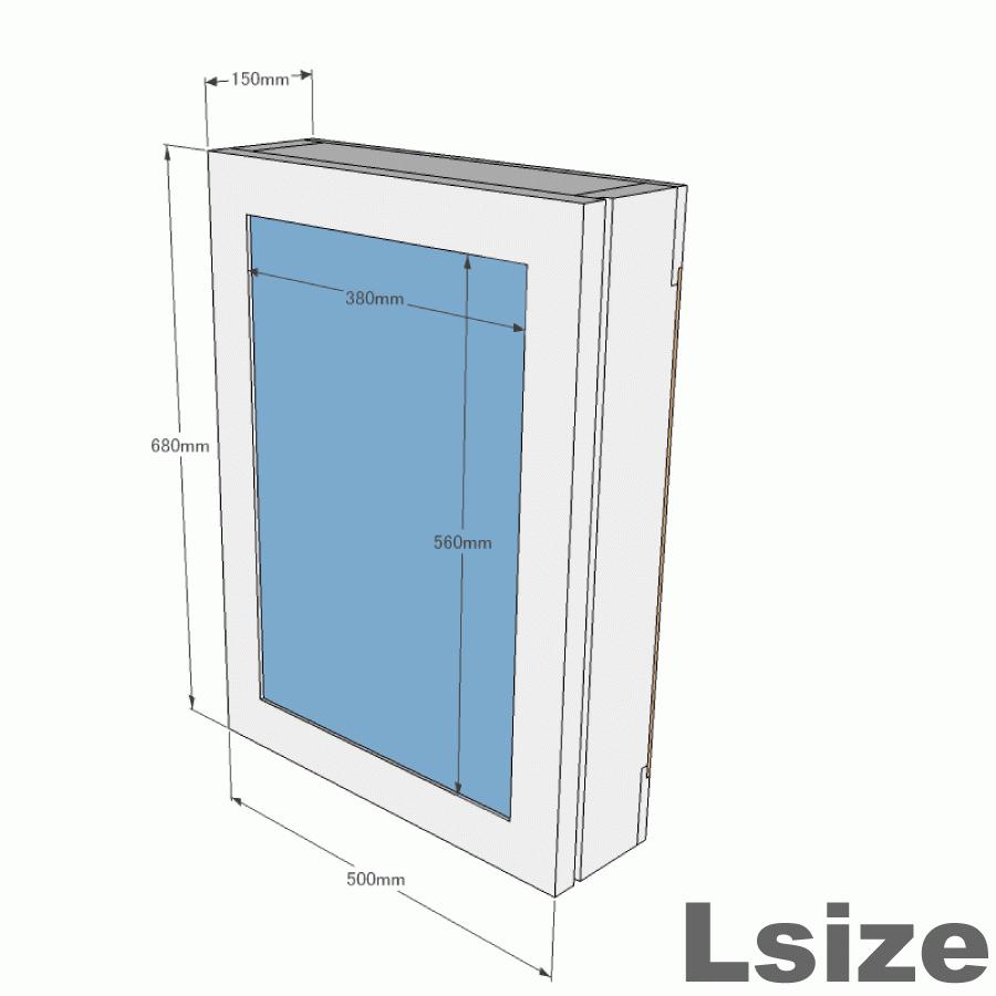 OLD ASHIBA（足場板古材）ミラーキャビネット　Ｌサイズ　無塗装 幅500ｍｍ×高さ680ｍｍ×奥行150ｍｍ　「受注生産」｜woodpro｜04
