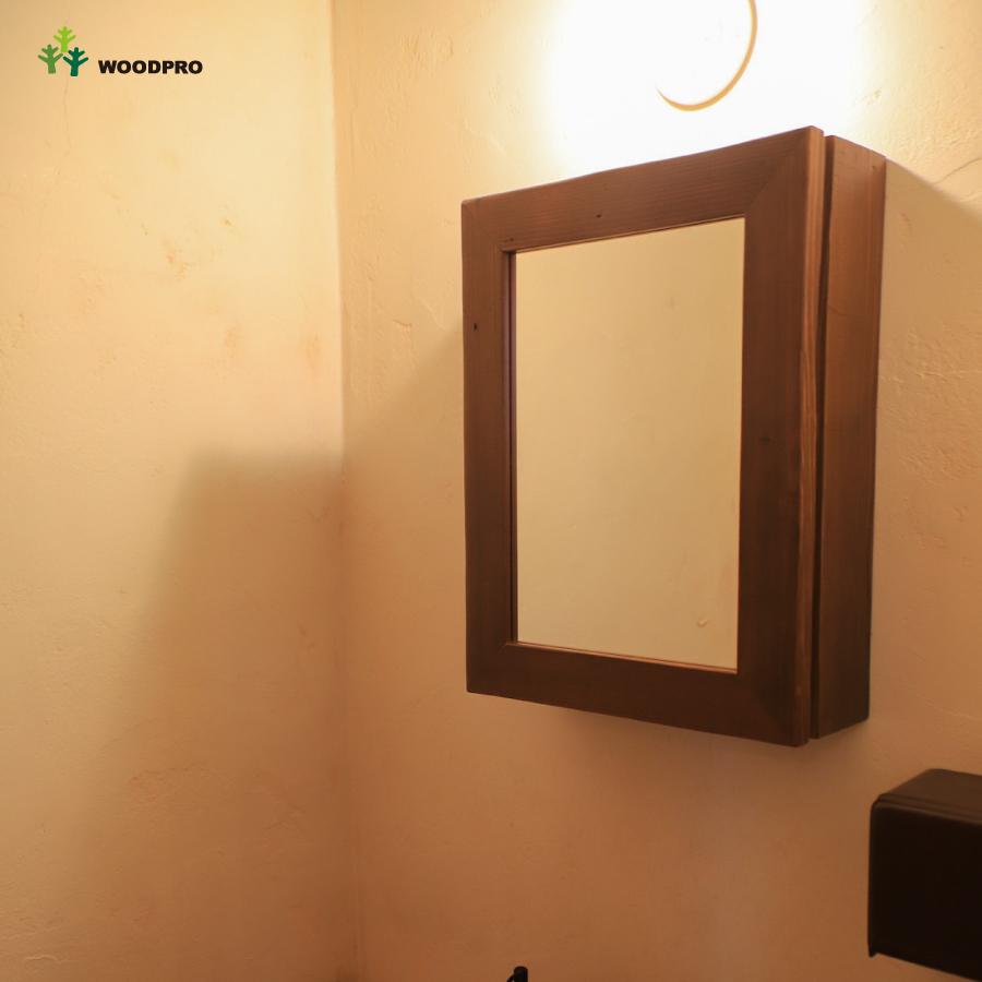 OLD ASHIBA（足場板古材）ミラーキャビネット Mサイズ 塗装