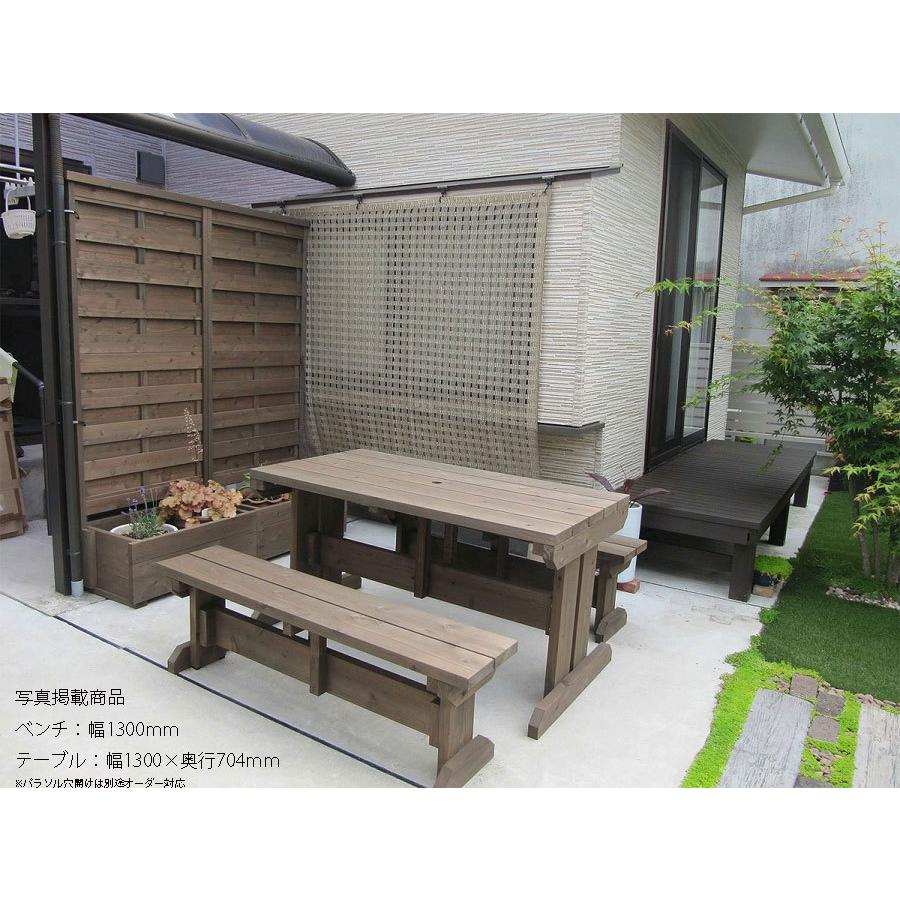 屋外用テーブルベンチセット◇国産杉 （テーブルサイズ：幅1200mm