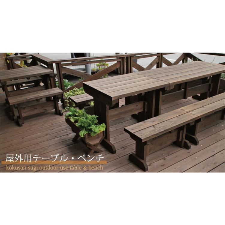 屋外用テーブルベンチセット◇国産杉 (テーブルサイズ:幅 屋外用テーブルベンチセット◇国産杉 (テーブルサイズ:幅