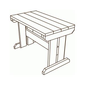 屋外用テーブル◇国産杉 幅1100ｍｍ×奥行562ｍｍ×高さ680ｍｍ [受注生産]_7