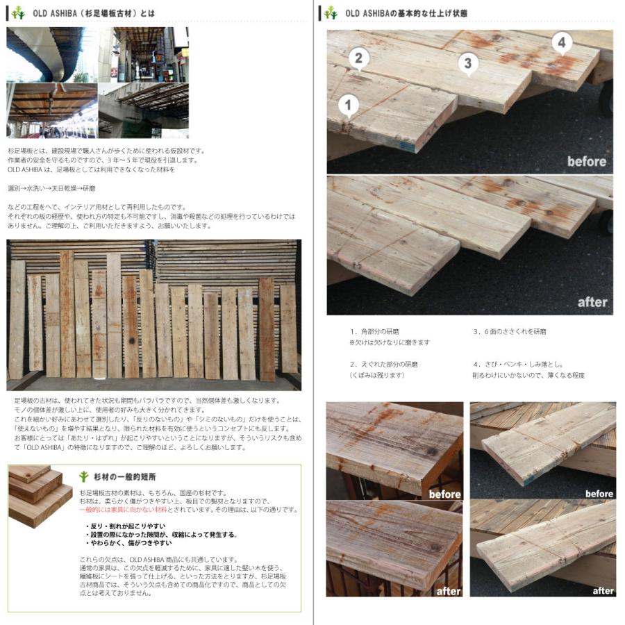 OLD ASHIBA（足場板古材）アイアンスツール 角座200mmタイプ 高さ