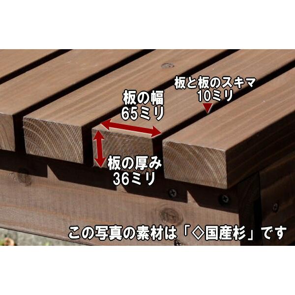 濡れ縁ベンチ/板幅65mm◇国産杉 間口1190mm×奥行400mm×高さ