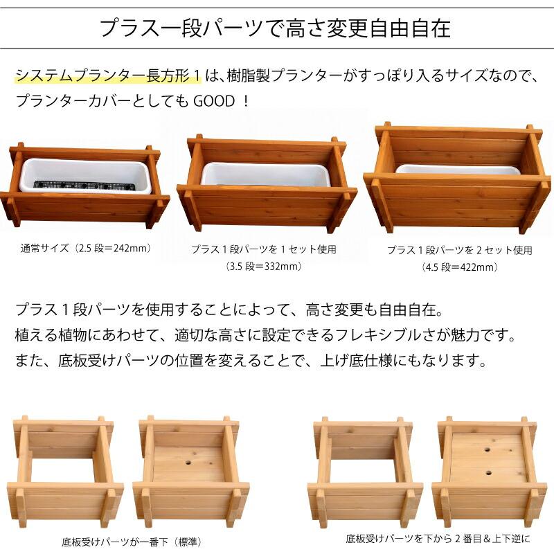 システムプランター長方形1（ゴム脚付き）777ｍｍ×377ｍｍ×高さ242ｍｍ（2.5段） |  | 12