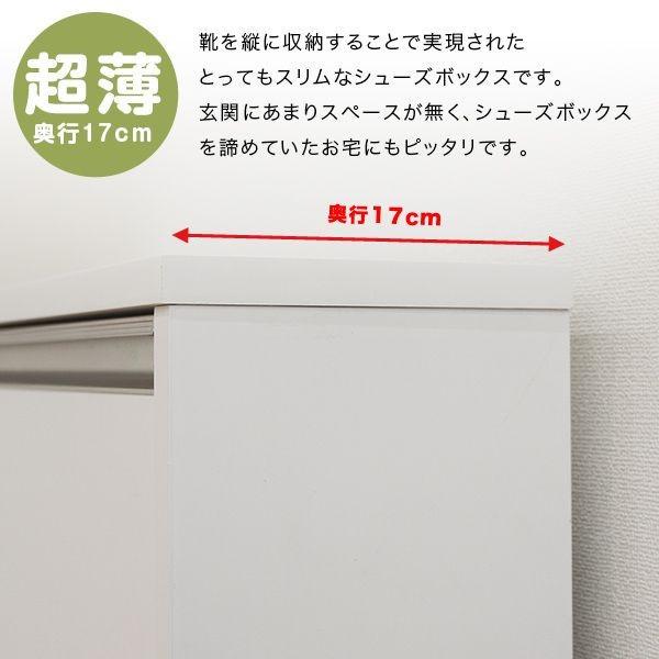 新品未使用！ 下駄箱 薄型 シューズボックス スリム コンパクト フラップ扉 靴箱 幅65 奥行17 薄い 完成品 【1874046102】(11960円)