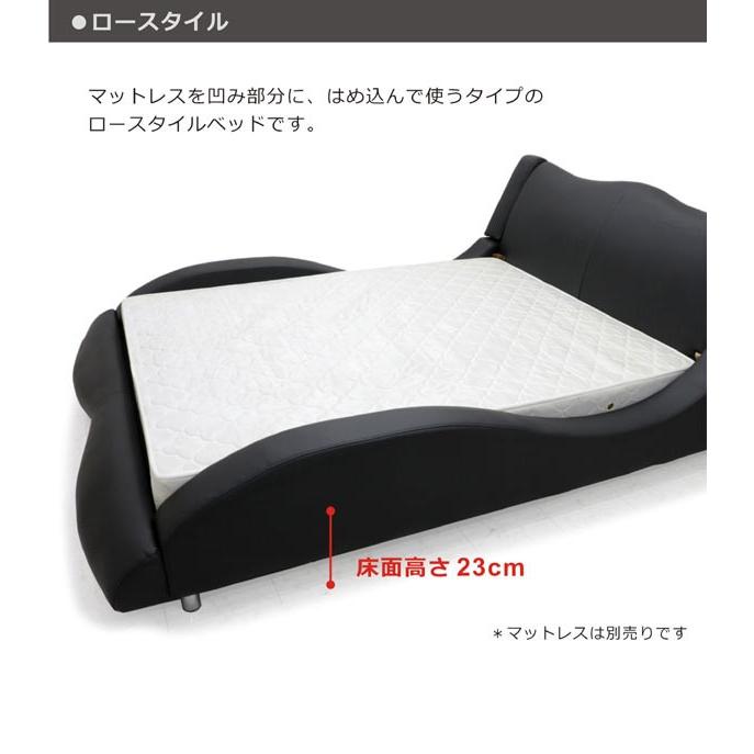 合皮レザーベッド ダブル フレーム ローベッド フロアベッド : 収納