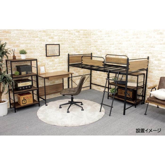 ロフトベッド シングルベッド ハイベッド デスク セット はしご付き