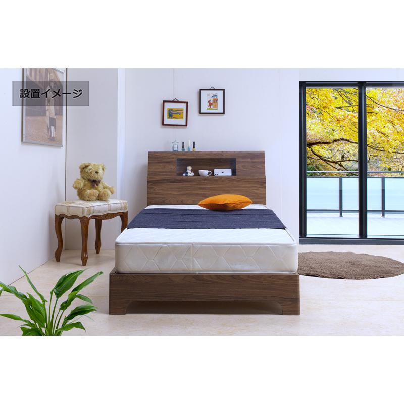 シングル ベッド フレーム すのこ 宮付き 棚 ledライト 木製 おしゃれ