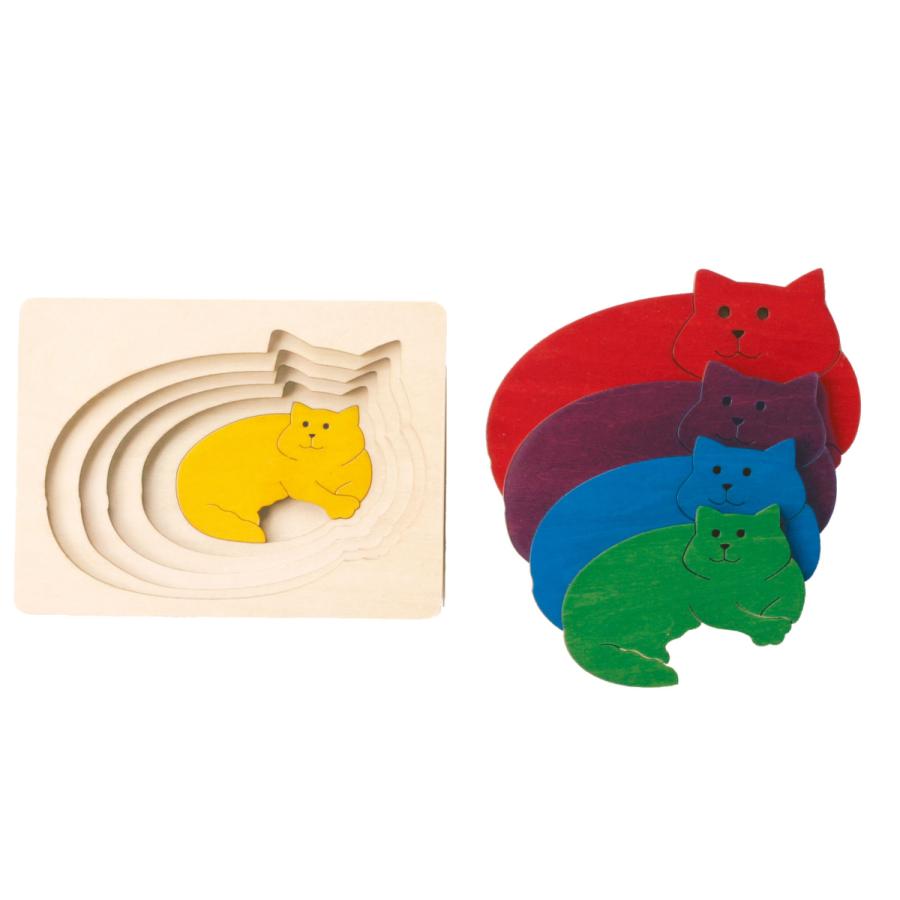 ジョージラック ステップパズル ねこ George Luck Puzzle Gl6514 木のおもちゃ ウッドワーロック 通販 Yahoo ショッピング