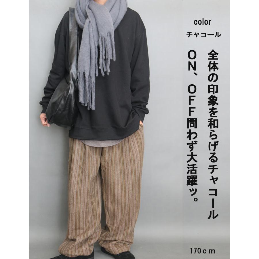 【新品未使用】LIDNM☆マフラー　ストール☆チャコール ロングマフラー メンズ ストール ショール 無地 ブラック 黒 ブルー 青