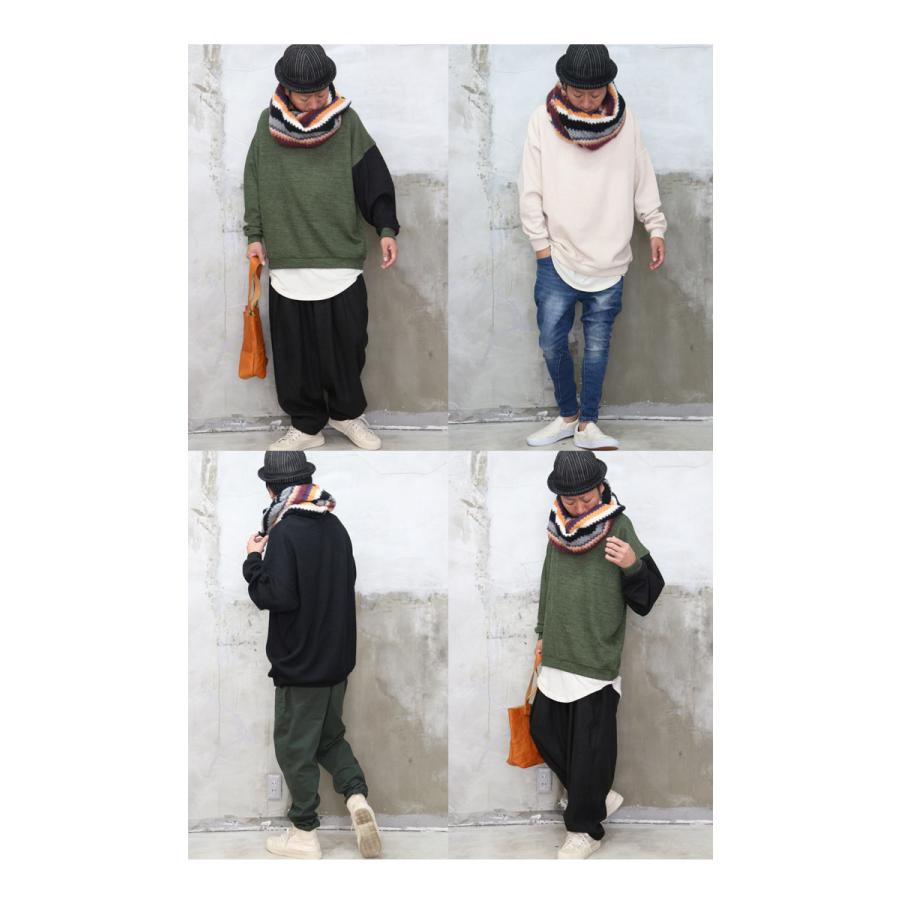 マフラー メンズ ミックスカラースヌード ネックウォーマー