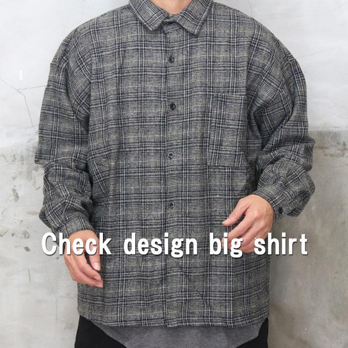 チェック柄ビッグシャツ メンズ チェック柄シャツ チェックシャツ