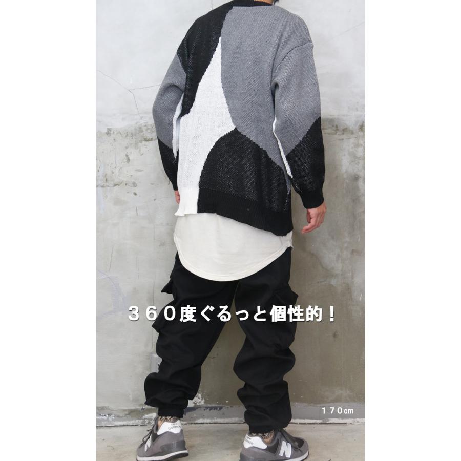 ジャガード編みニット メンズ ジャガードニット ニット 配色ニット