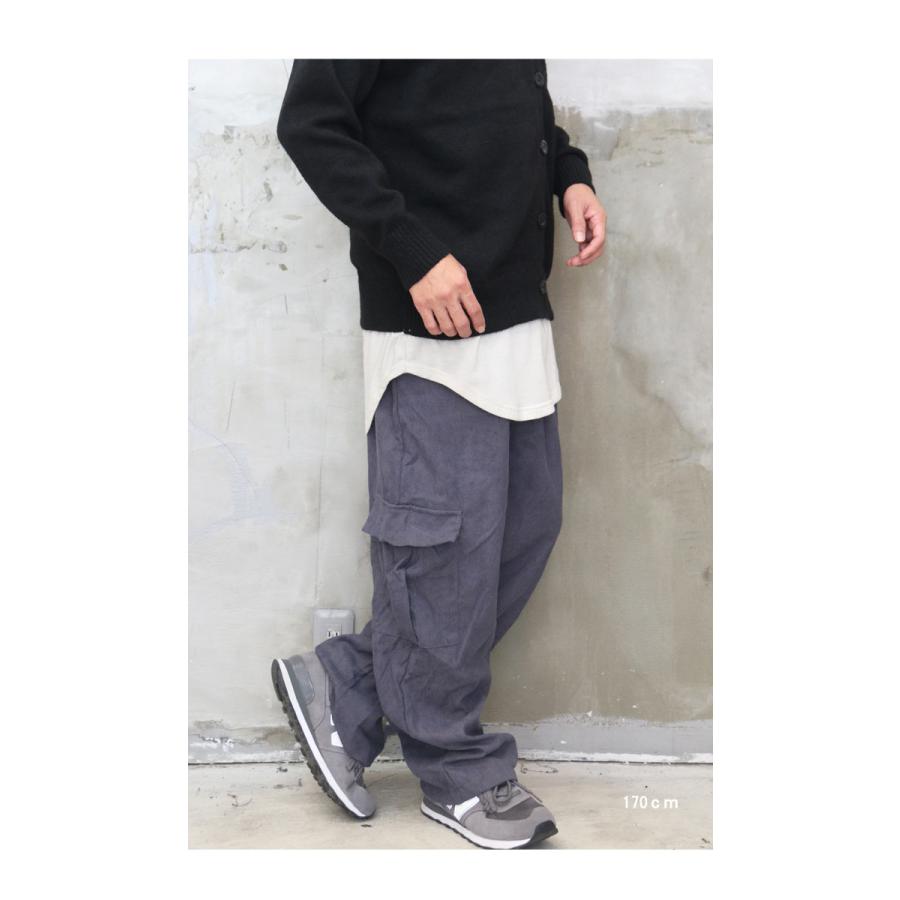 ワイドカーゴパンツ メンズ コーデュロイパンツ ワイドパンツ