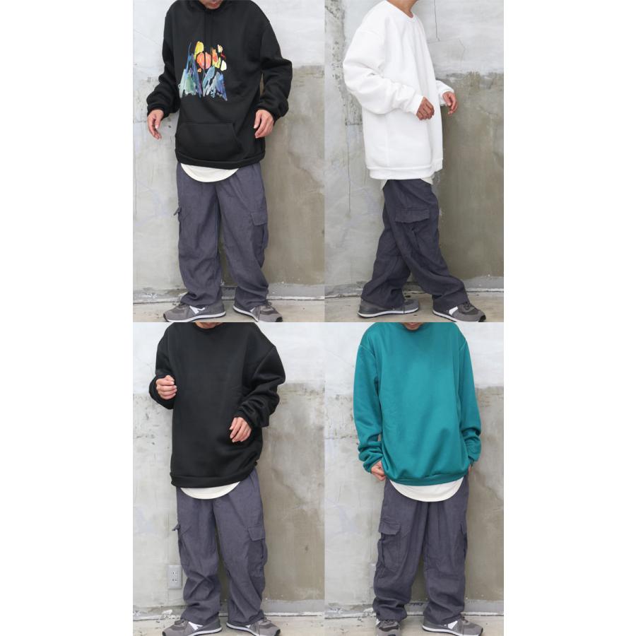 ワイドカーゴパンツ メンズ コーデュロイパンツ ワイドパンツ カーゴ