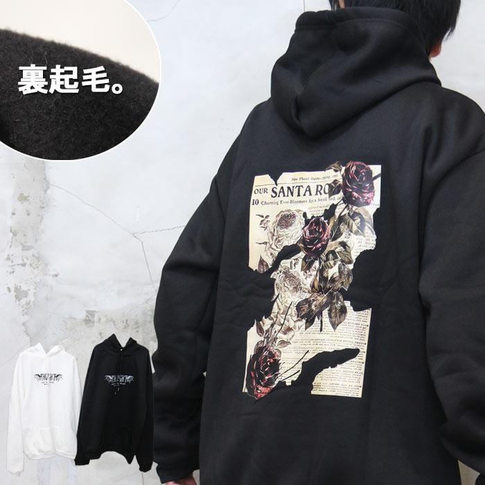 プリントビッグパーカー メンズ プリントパーカー 花柄パーカー 花柄