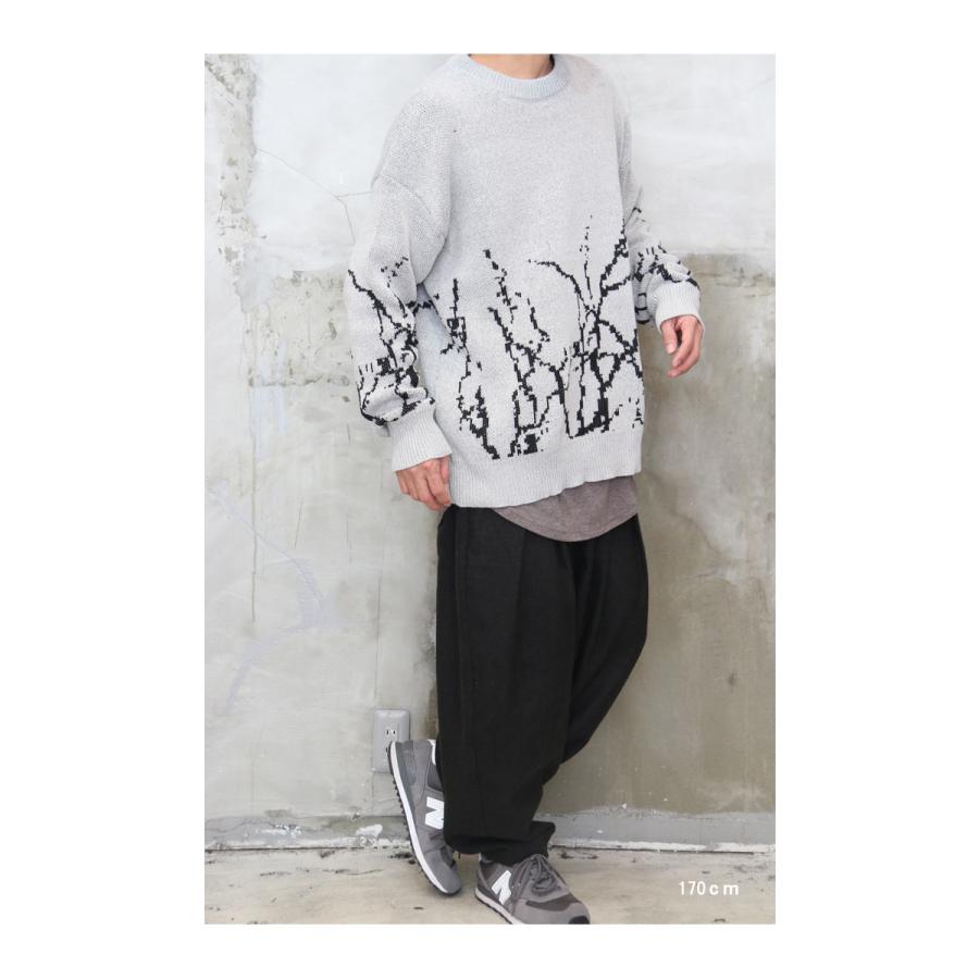 ジャガードニット 総柄ニット メンズ ビッグニット メンズファッション