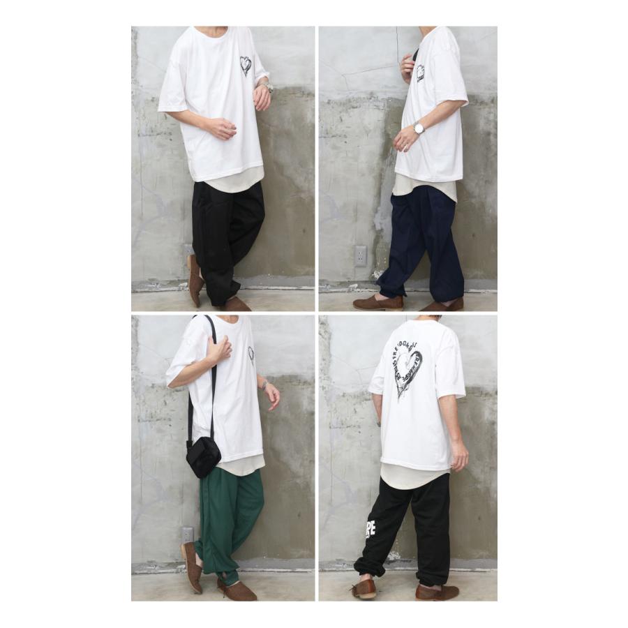 ハート柄ビッグTシャツ [M便 1/1] トップス メンズ ハート柄Tシャツ