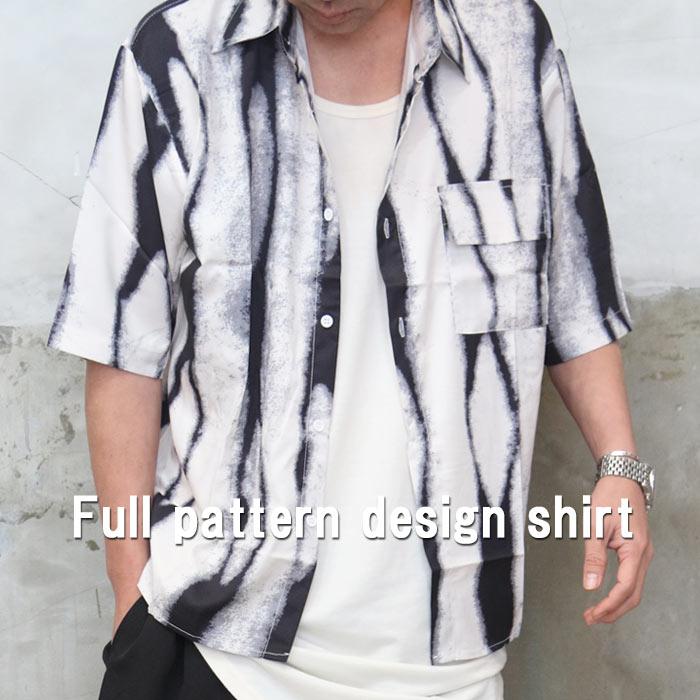 バーゲン 総柄シャツ メンズ [M便 1/1] 柄シャツ 半袖シャツ 5分袖