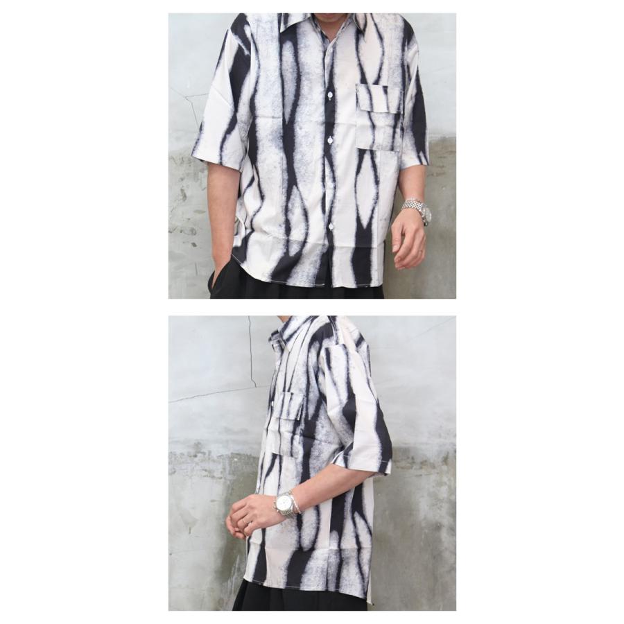 バーゲン 総柄シャツ メンズ [M便 1/1] 柄シャツ 半袖シャツ 5分袖