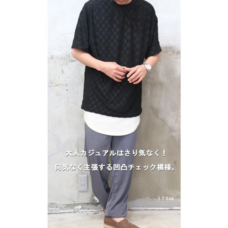 ブロックチェックTシャツ メンズ [M便 1/1] tシャツ チェック柄Tシャツ
