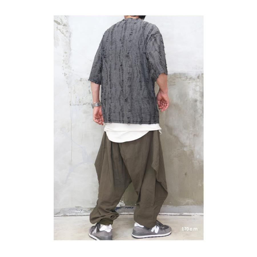 バーゲン サルエルパンツ メンズ 変形ワイドサルエルパンツ [M便 1/1