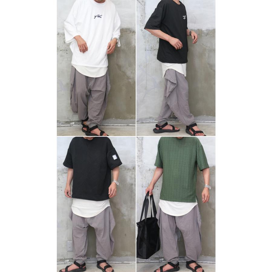 バーゲン サルエルパンツ メンズ 変形ワイドサルエルパンツ [M便 1/1