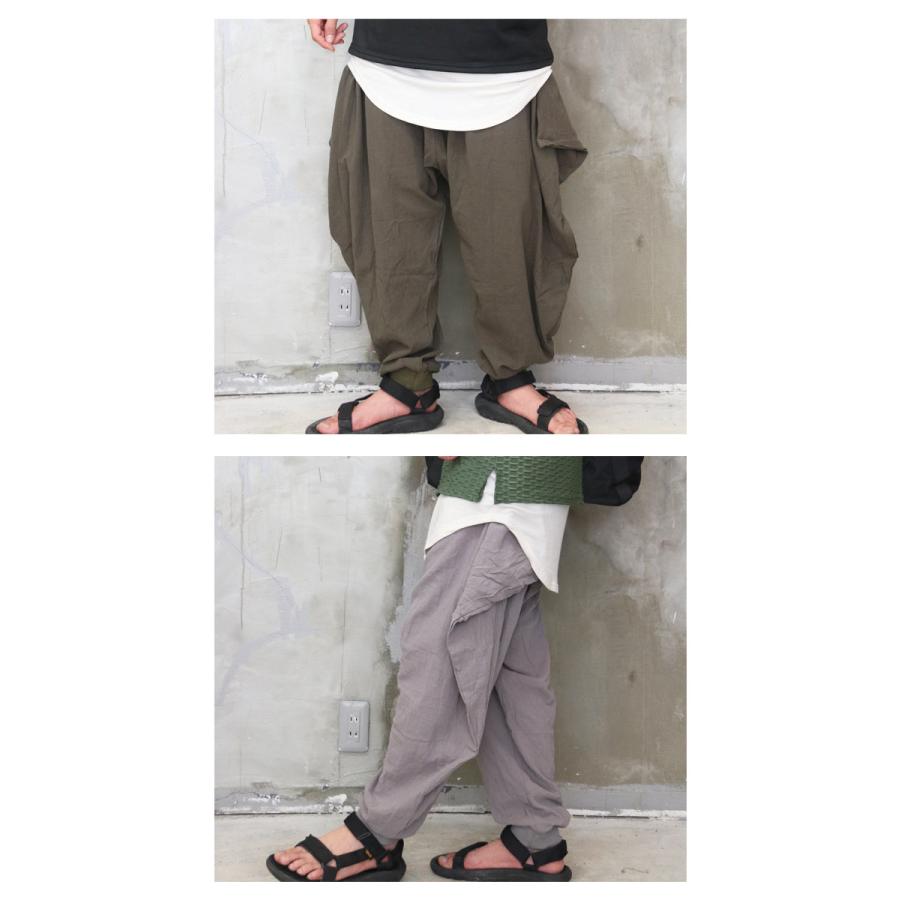 バーゲン サルエルパンツ メンズ 変形ワイドサルエルパンツ [M便 1/1