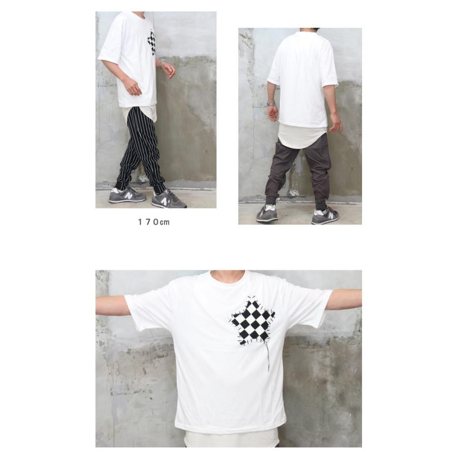 CDロゴ ワッペン Tシャツ M ホワイト 美品 ワッペンTシャツ メンズ [M便 1/1] tシャツ 星柄Tシャツ チェックT