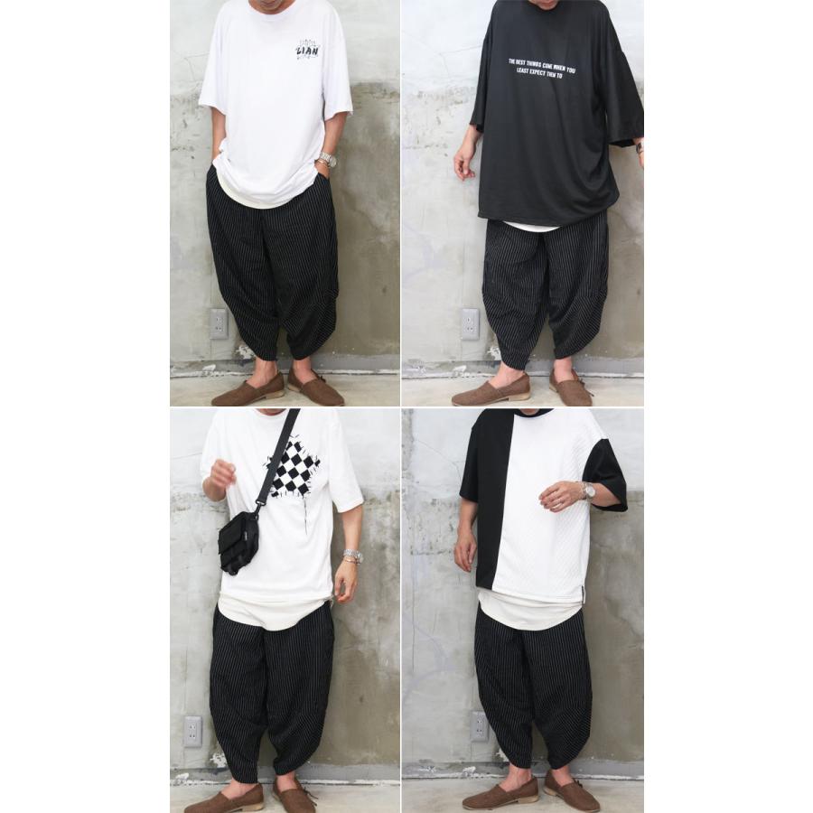 クロップドワイドパンツ メンズ [M便 1/1] パンツ クロップドパンツ