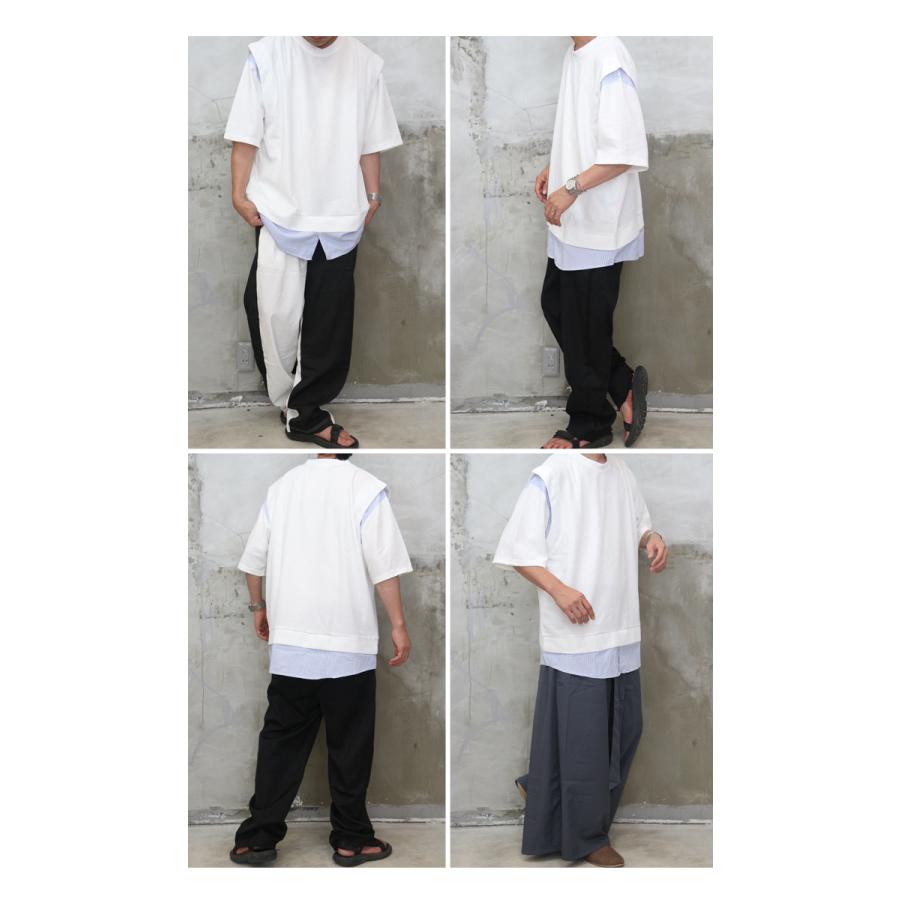 フェイクレイヤードTシャツ メンズ [M便 1/1] tシャツ 半袖Tシャツ 5分
