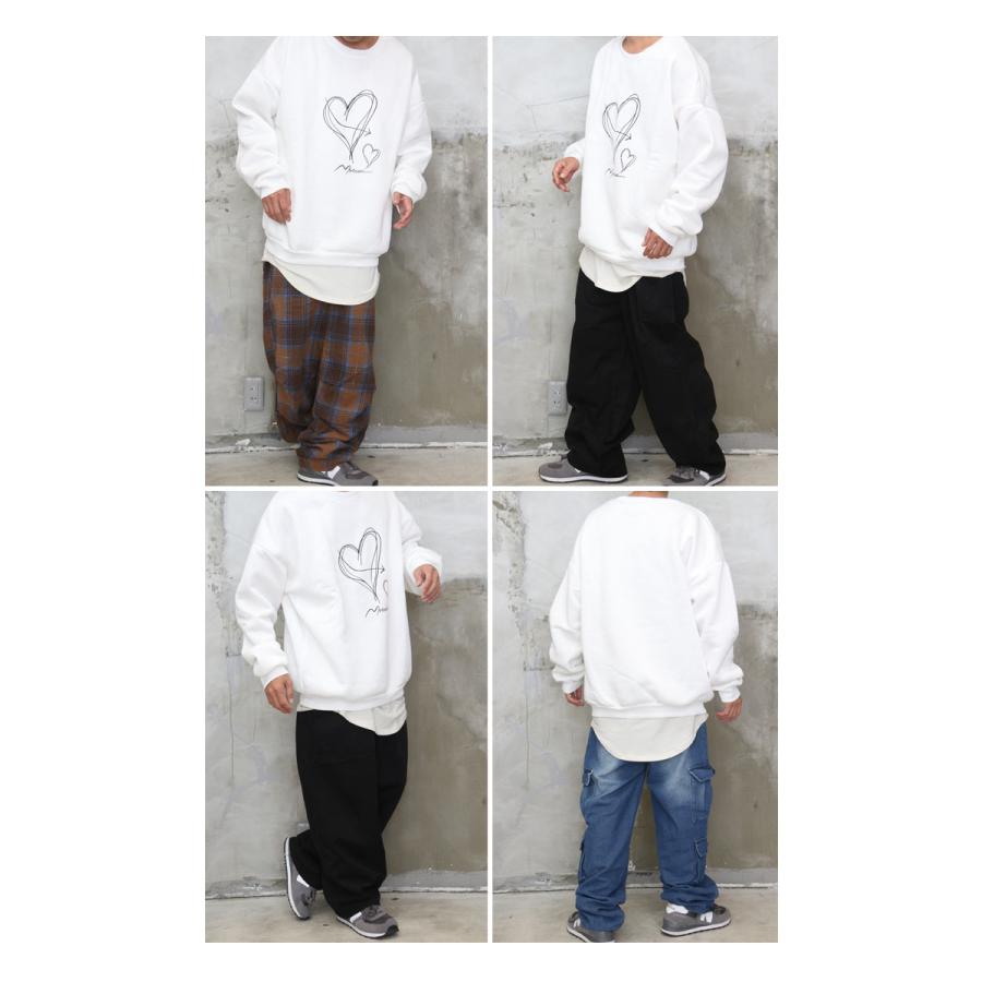 裏起毛プリントビッグトレーナー メンズ プリントトレーナー