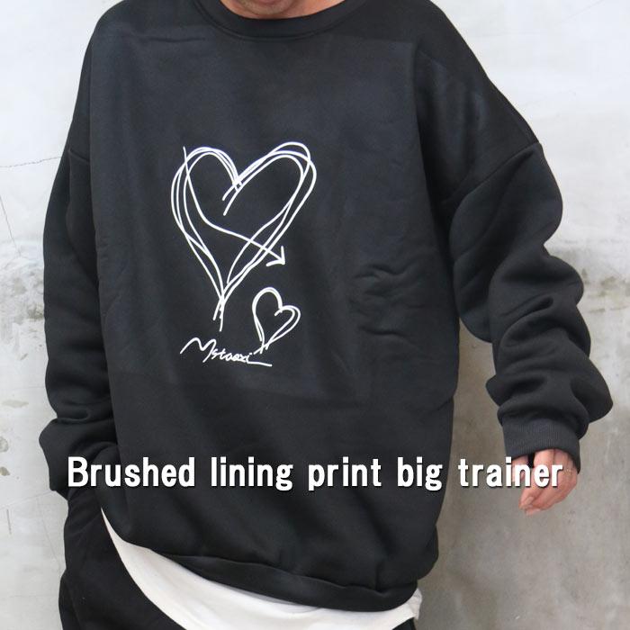 裏起毛プリントビッグトレーナー メンズ プリントトレーナー