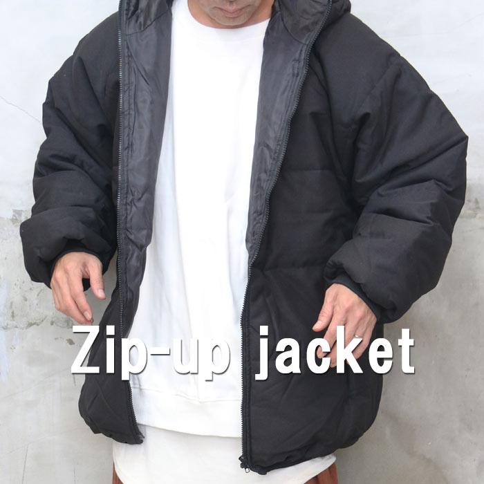 フード付き中綿ジップアップジャケット メンズ 中綿ジャケット
