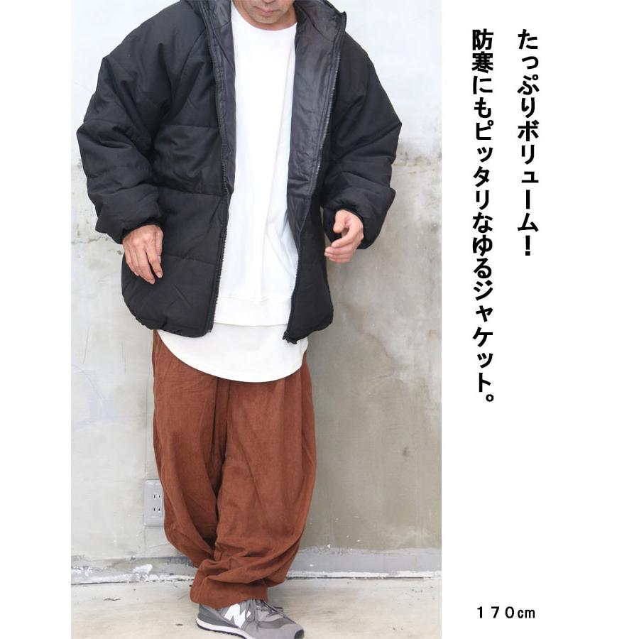フード付き中綿ジップアップジャケット メンズ 中綿ジャケット