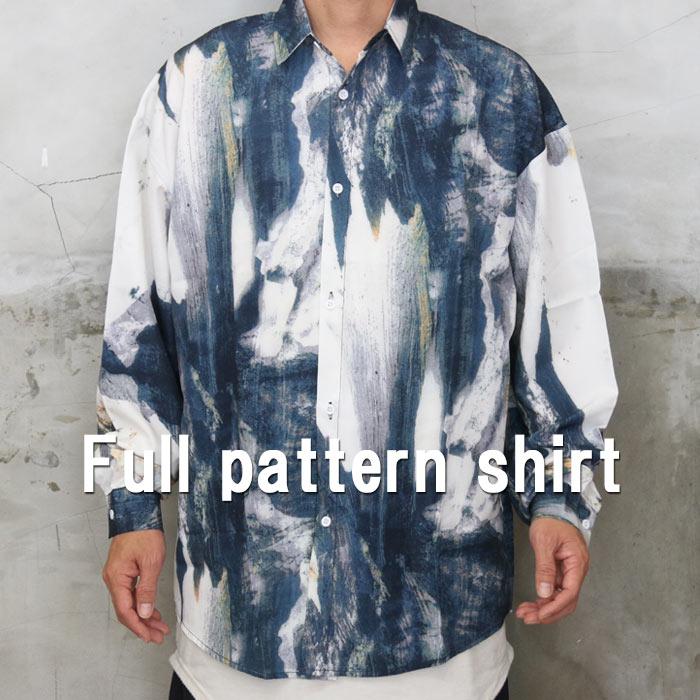 newsおかえり 関本賢太郎様ご着用 総柄シャツ メンズ 総柄ラフシャツ