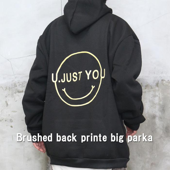 裏起毛プリントビッグパーカー メンズ プリントビッグパーカー