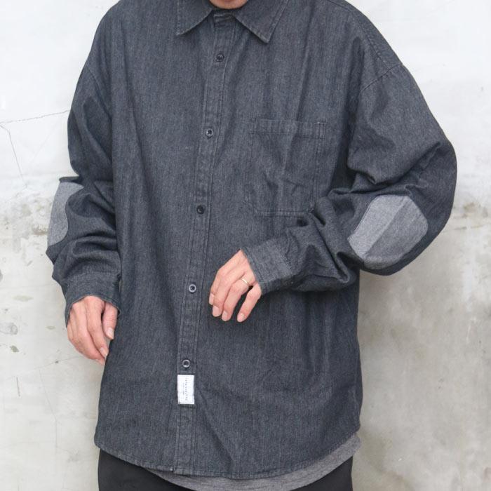 TOM WOOD パッチワークデニムシャツ デニムシャツ パッチワークデザインシャツ メンズ|デニムシャツ