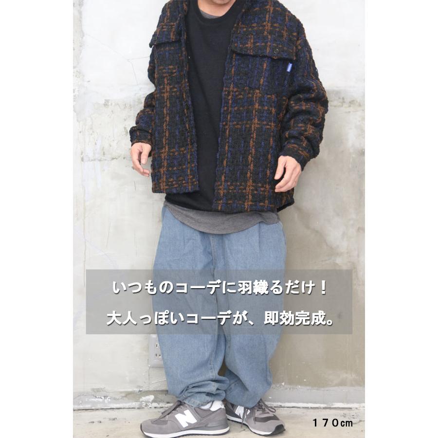 ViCHIC デニムチェックジャケット チェック柄ビッグジャケット メンズ チェック柄ジャケット ジャケット