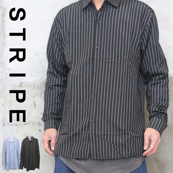 ストライプシャツ メンズ 長袖シャツ [M便 1/1] シャツ トップス