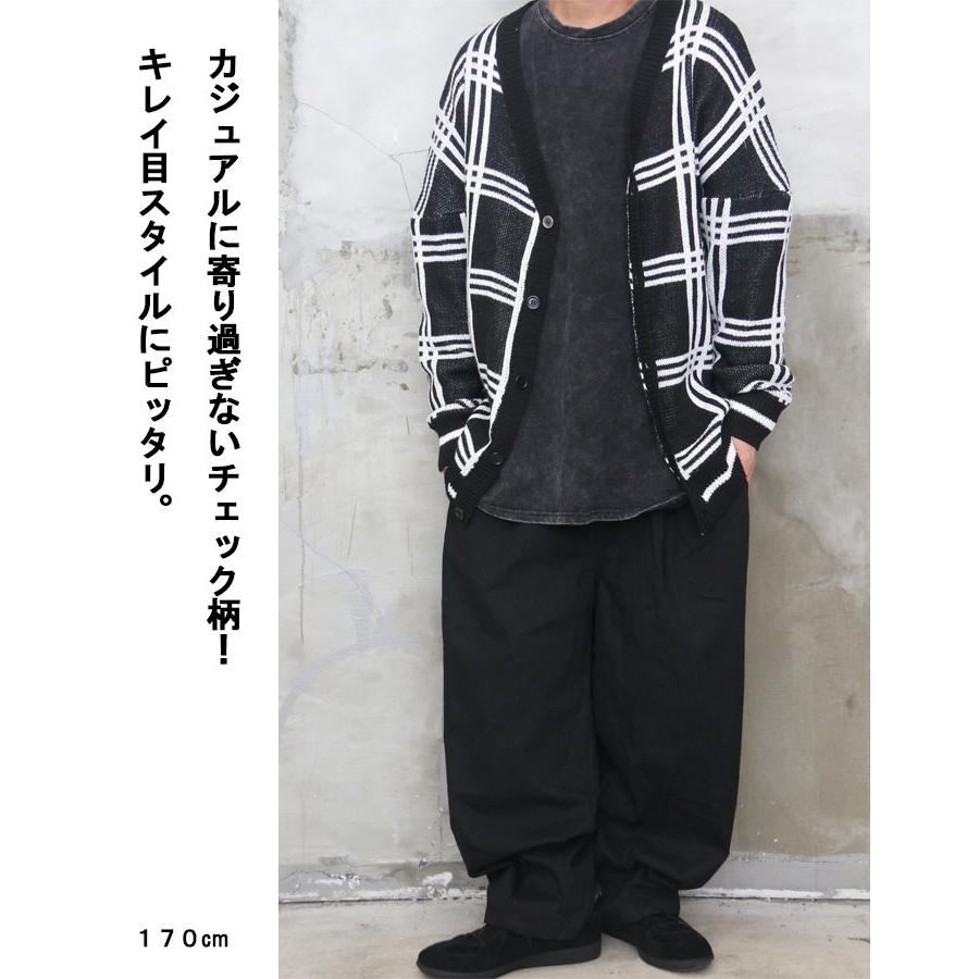 チェック柄カーディガン メンズ チェックカーデ カーディガン 長袖