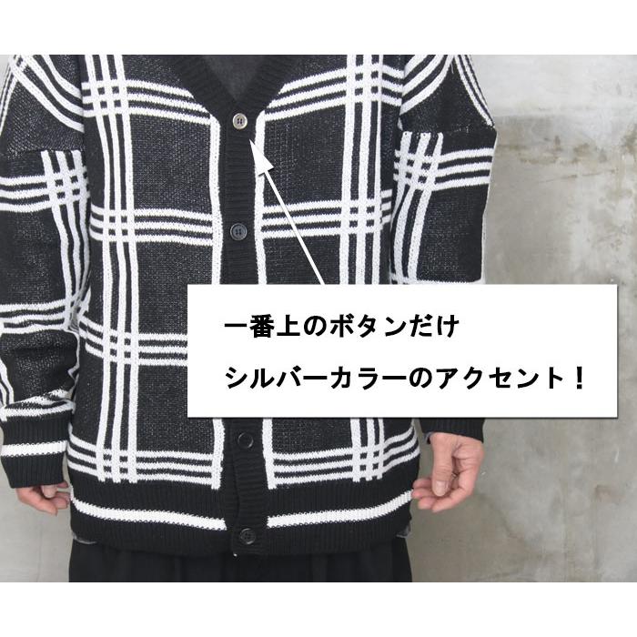 チェック柄カーディガン メンズ チェックカーデ カーディガン 長袖