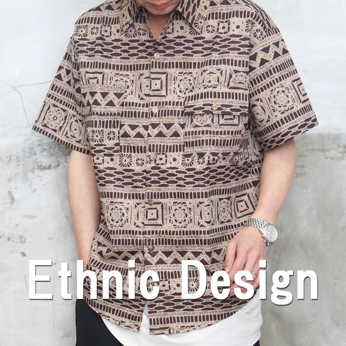 ★ アロハ エスニック デザイン半袖シャツ 柄シャツ 総柄 ★ 楽天市場】アロハシャツ メンズ 花柄 シャツ ボタニカル柄 総柄