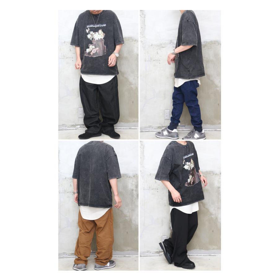 硫化染めプリントTシャツ メンズ [M便 1/1] 硫化染めTシャツ プリントT