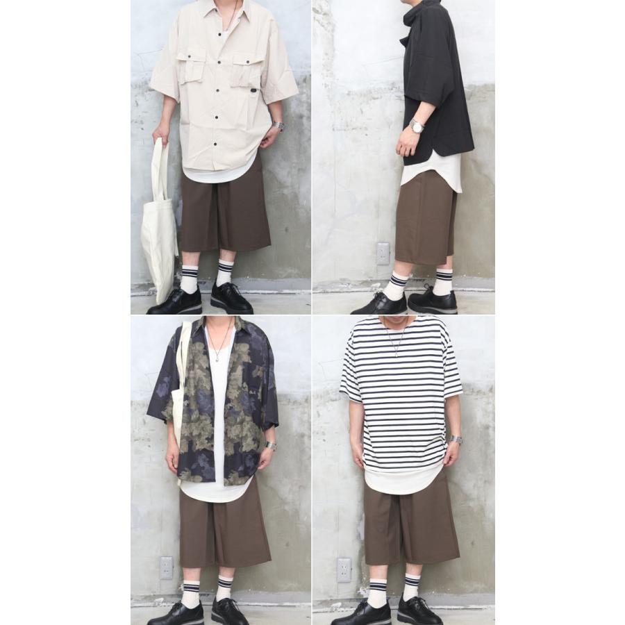 ショートスラックス メンズ [M便 1/1] ハーフパンツ ワイドハーフ