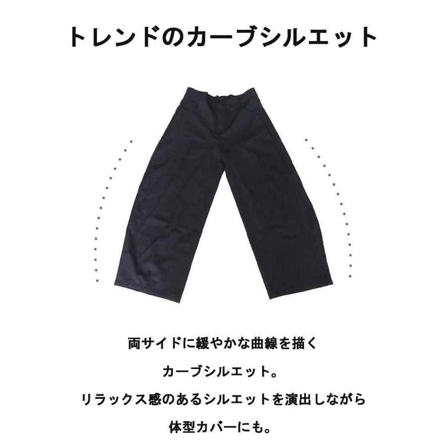 ワイドスラックス メンズ [M便 1/1] ワイドパンツ カーブパンツ バギー