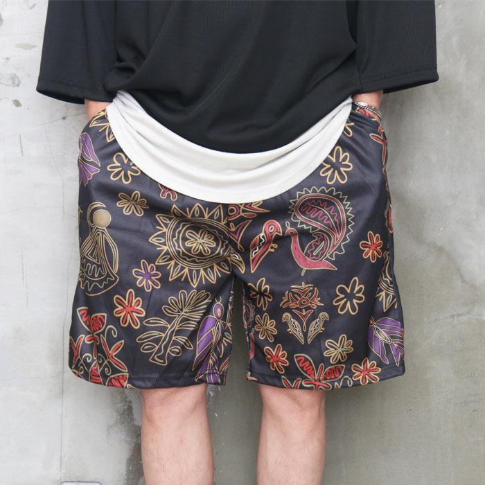 総柄ショートパンツ メンズ [M便 1/1] ハーフパンツ エスニック柄